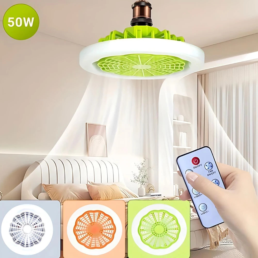 Ventilador De Teto Com Lâmpada Led E Controle Remoto Ventilador De Soquete