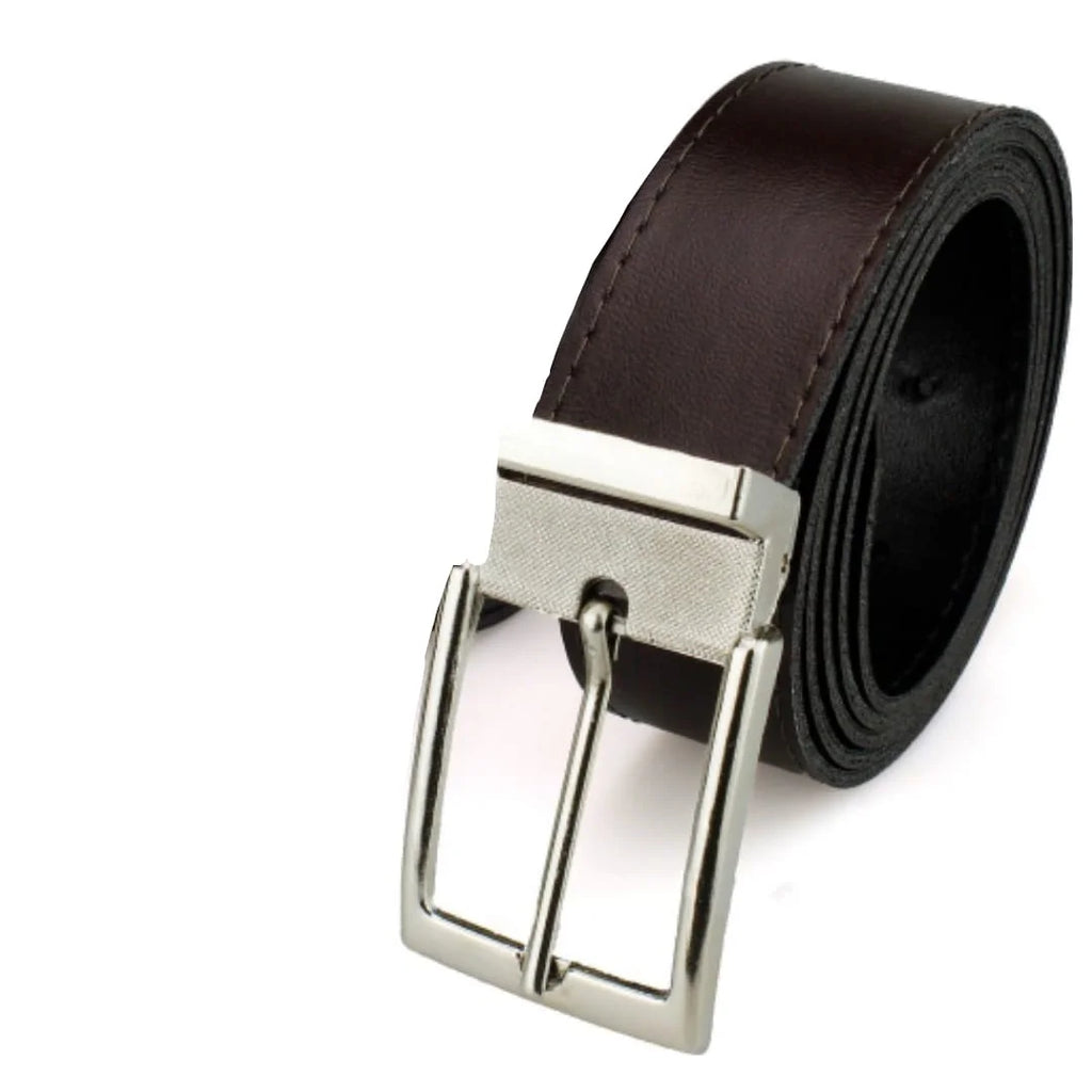 Kit 2 Belts Male Casual Synthetic Buckle Metal Black and Brown Work Ride Ready Delivery 2041