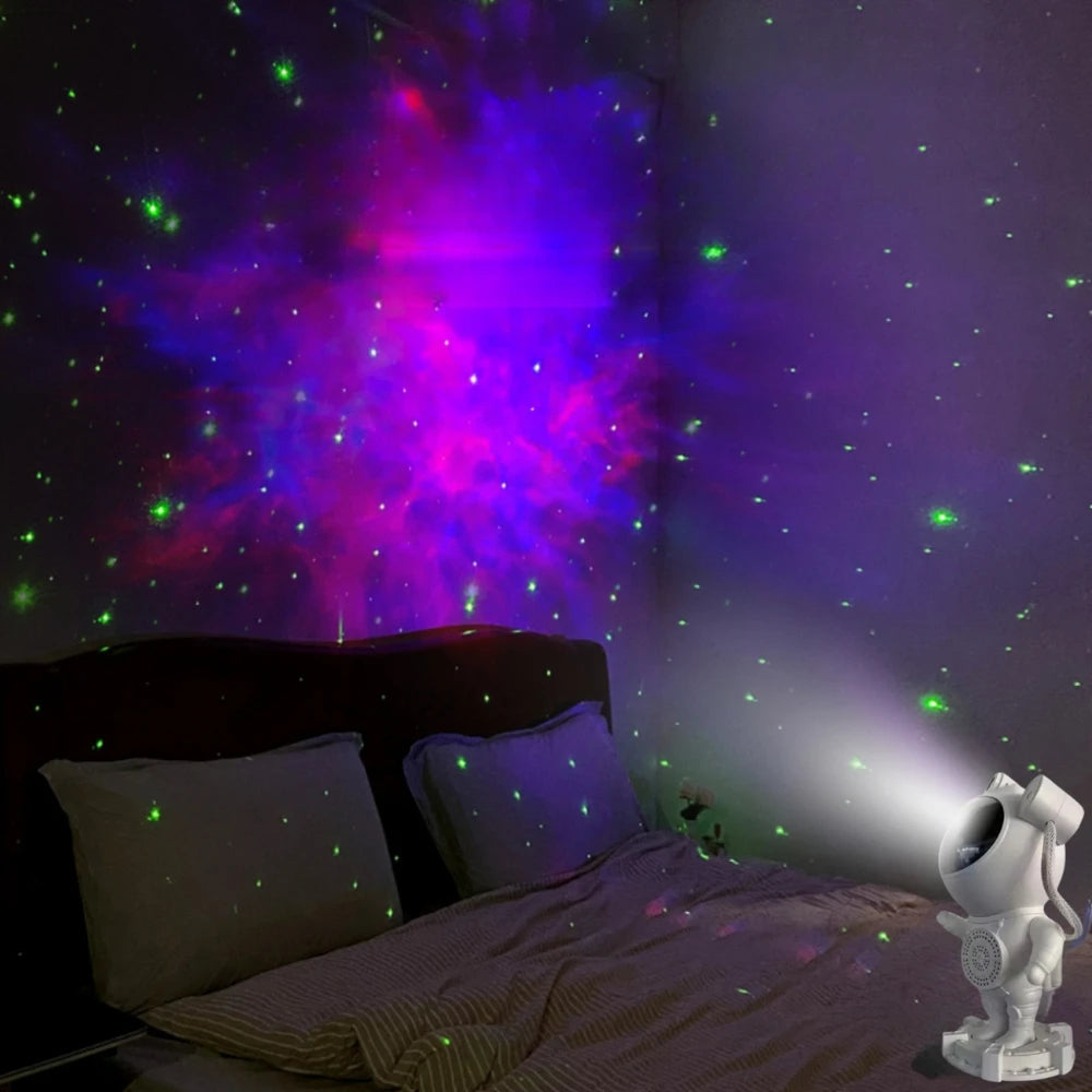Projetor Galaxia Estrelas Nebulosa Astronauta Som Bluetooth