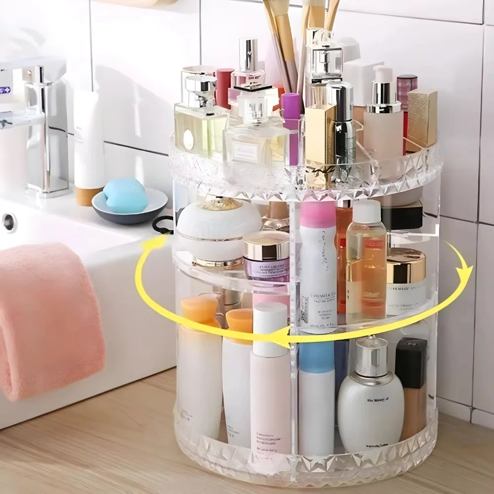 Cosmetic Perfume Makeup Organizer 360 ° Diamond Swivel Makeup Organizer