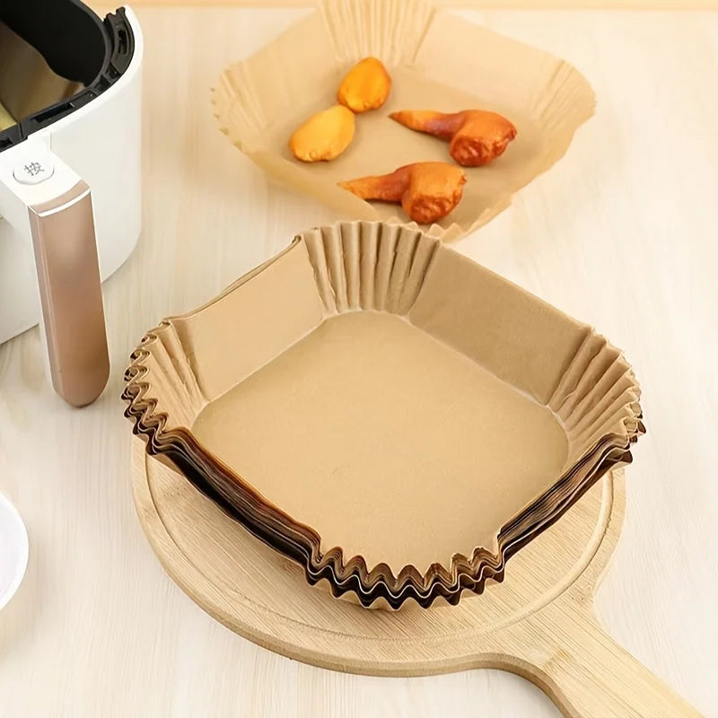 Airfryer Shape 100 PCs Disposable Round And Square Nonstick For Baking Paper Deep Fryer Baking Protector