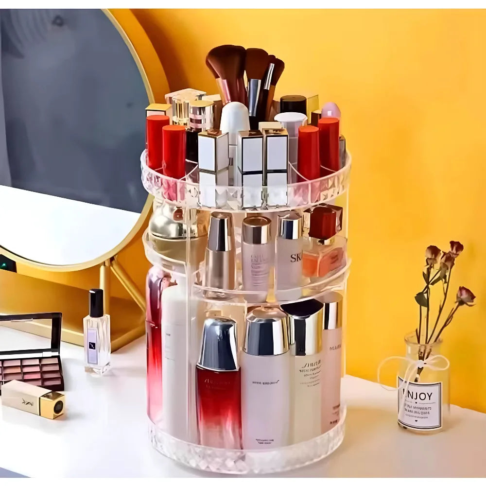 Cosmetic Perfume Makeup Organizer 360 ° Diamond Swivel Makeup Organizer