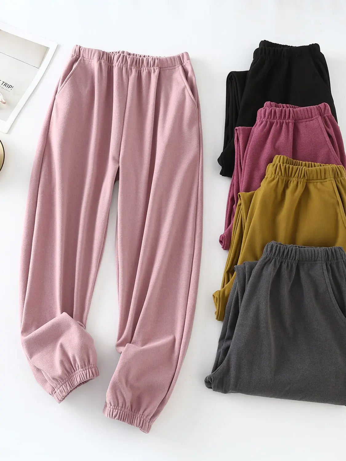 2023 Hot Sale Autumn and Winter Women's High Waist Long Velvet Pants Bunch Leg Trousers Ladies Casual Sport  Pants