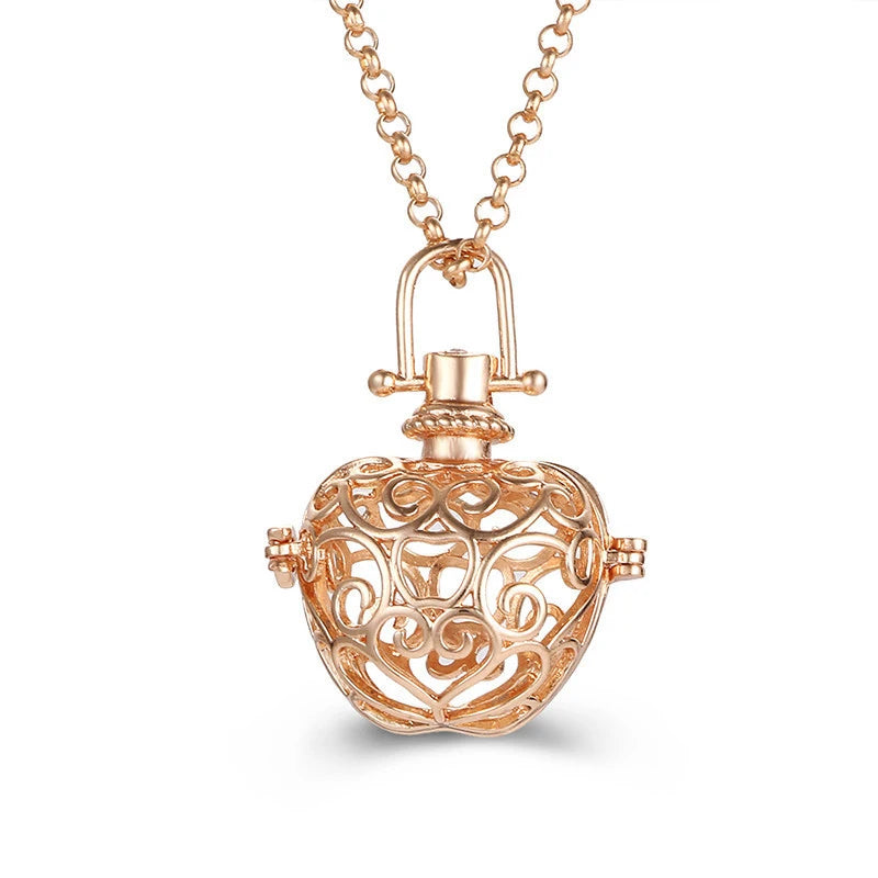 Multiple Style Mexico Chime Angel Wings Music Ball Necklace Vintage Perfume Locket Necklace Aromatherapy Oil Diffuser Wholesale