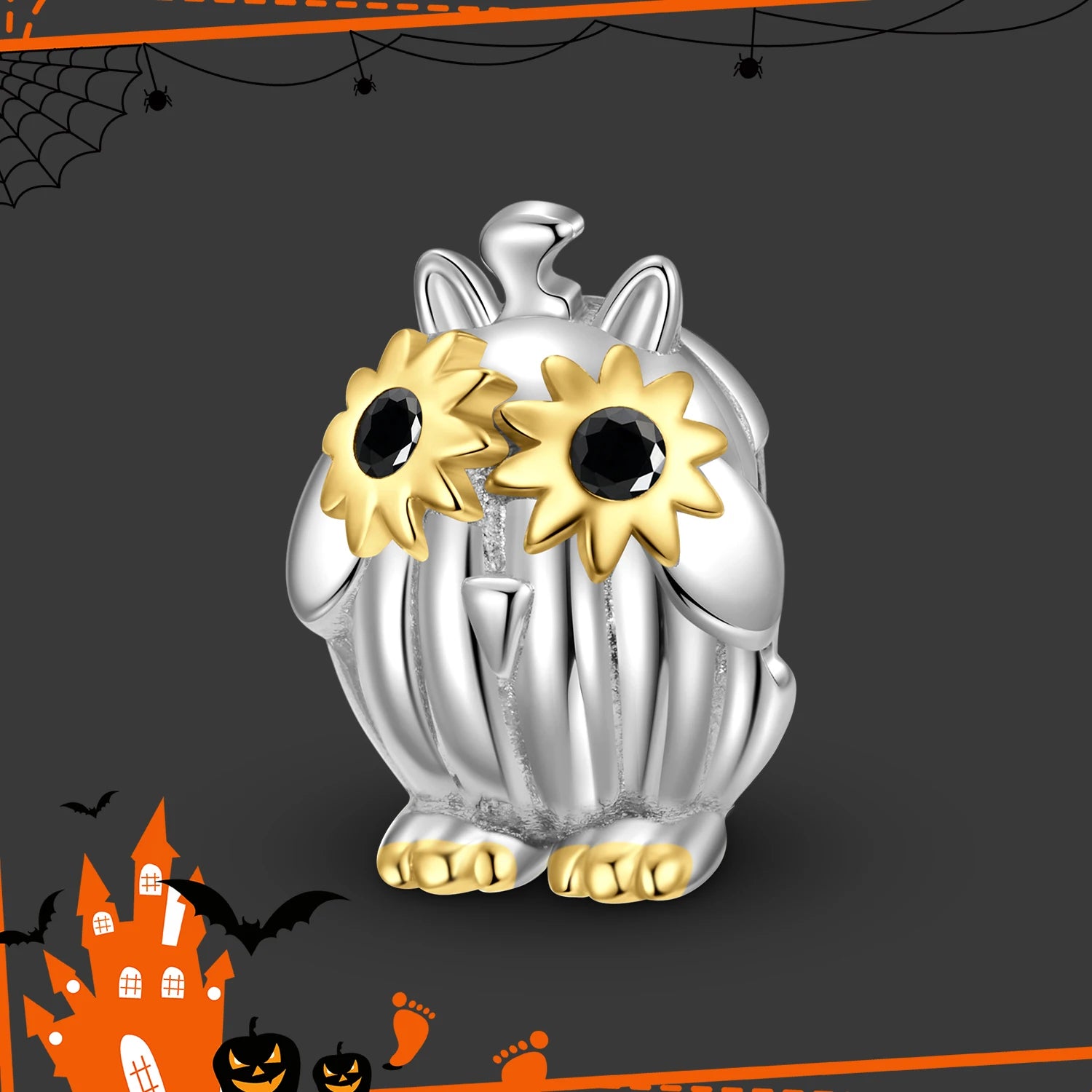 Fashion Gift 925 Sterling Silver Magic Skull Pumpkin Pendant Beads Halloween Jewelry Charm for Women Bracelet DIY Dropshipping