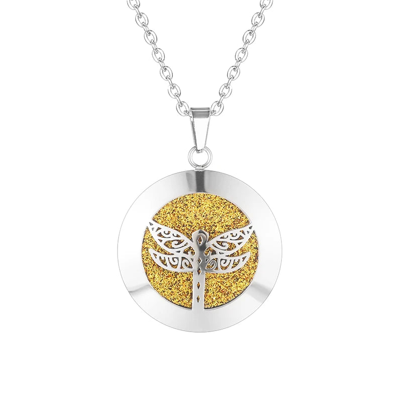 Women New Simple Aromatherapy Essential Oil Diffuser Locket  Perfume Necklace 316L Stainless Steel Locket with Felt Pads