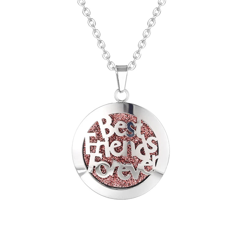 Women New Simple Aromatherapy Essential Oil Diffuser Locket  Perfume Necklace 316L Stainless Steel Locket with Felt Pads