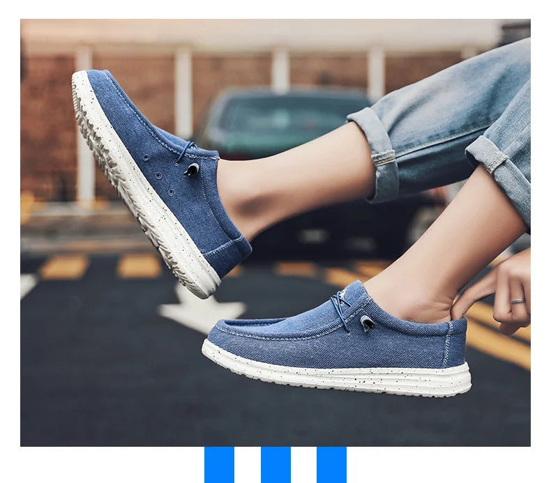 MAZ Canvas Men's Loafers Slip-On Lazy One-Step Shoes for Couples Comfortable Slip-On Men's Canvas Shoes