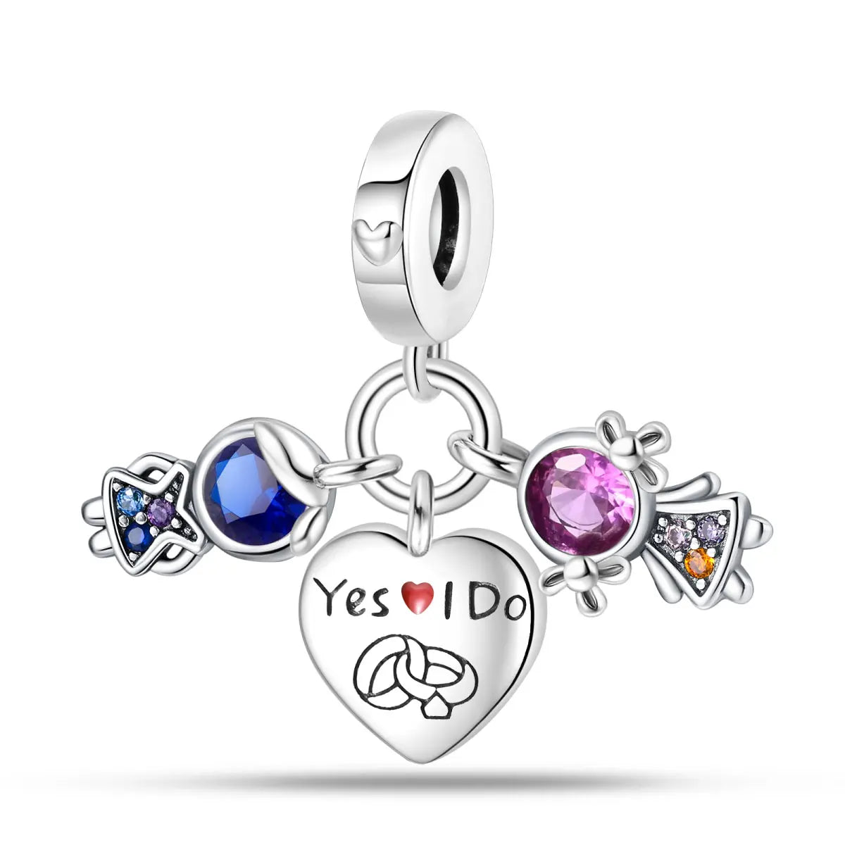 925 Sterling Silver Romantic Couple Boy Girl Valentine's Day Charms Chameleon Fit Original Bracelet Women DIY Beads Pendant