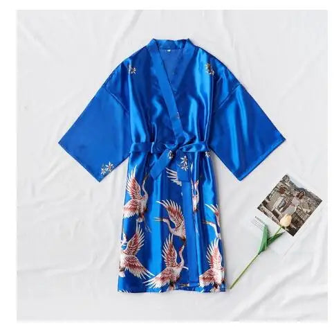 Silk Kimono Robe Bathrobe Women Satin Robe Silk Robes Night Sexy Robes Night Grow For Bridesmaid Summer Plus SizeS-XXXL 010412