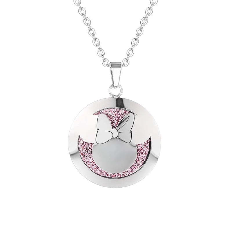 Women New Simple Aromatherapy Essential Oil Diffuser Locket  Perfume Necklace 316L Stainless Steel Locket with Felt Pads