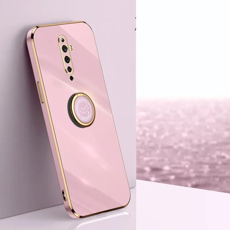 Luxury Plating Stand Holder Soft Phone Case For OPPO Reno2 Z F Cover Protection Shockproof OPPO Reno 2 2Z 2F Fundas Capa 7 Color