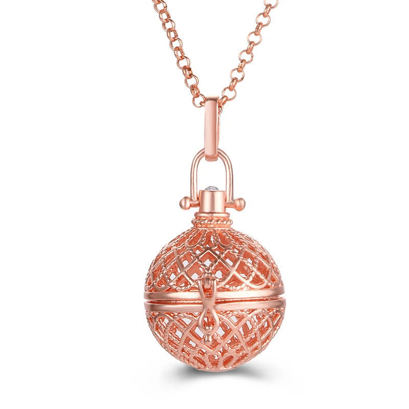 Multiple Style Mexico Chime Angel Wings Music Ball Necklace Vintage Perfume Locket Necklace Aromatherapy Oil Diffuser Wholesale