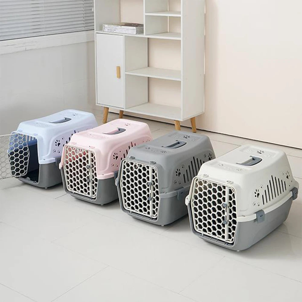 Airline Approved Small Pet Box Cat Carrier Durable Breathable Travel Cage for Kitten Puppy Rabbit Outdoor Durable Transport Box