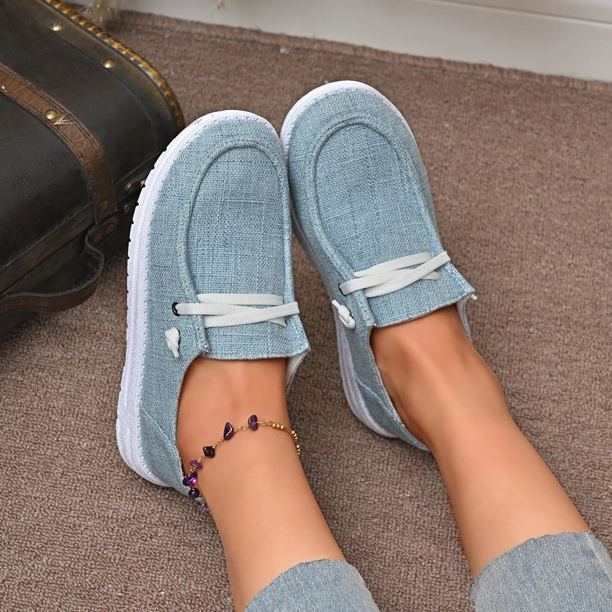 Foreign Trade Large Size Women's Casual Shoes 2026 Spring Autumn New Breathable Durable Shock Flat Smart Loafers for Women