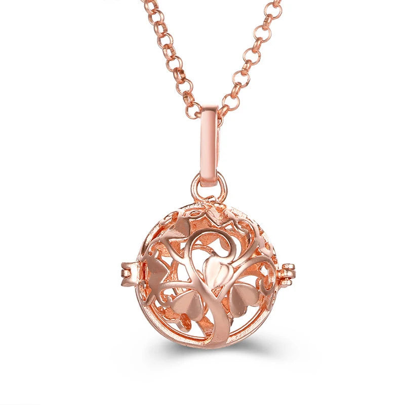 Multiple Style Mexico Chime Angel Wings Music Ball Necklace Vintage Perfume Locket Necklace Aromatherapy Oil Diffuser Wholesale