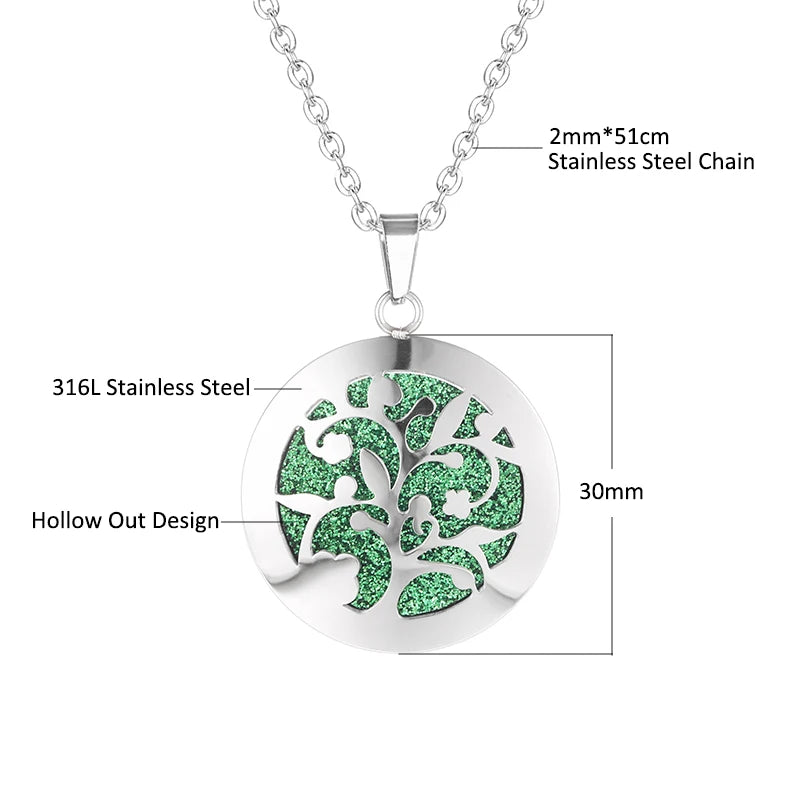 Women New Simple Aromatherapy Essential Oil Diffuser Locket  Perfume Necklace 316L Stainless Steel Locket with Felt Pads