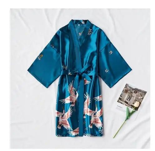Silk Kimono Robe Bathrobe Women Satin Robe Silk Robes Night Sexy Robes Night Grow For Bridesmaid Summer Plus SizeS-XXXL 010412