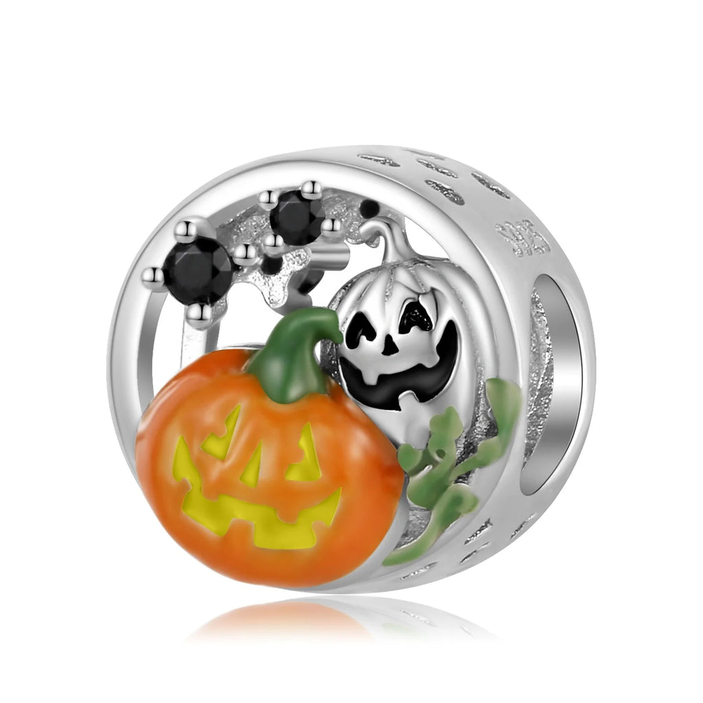 Fashion Gift 925 Sterling Silver Magic Skull Pumpkin Pendant Beads Halloween Jewelry Charm for Women Bracelet DIY Dropshipping