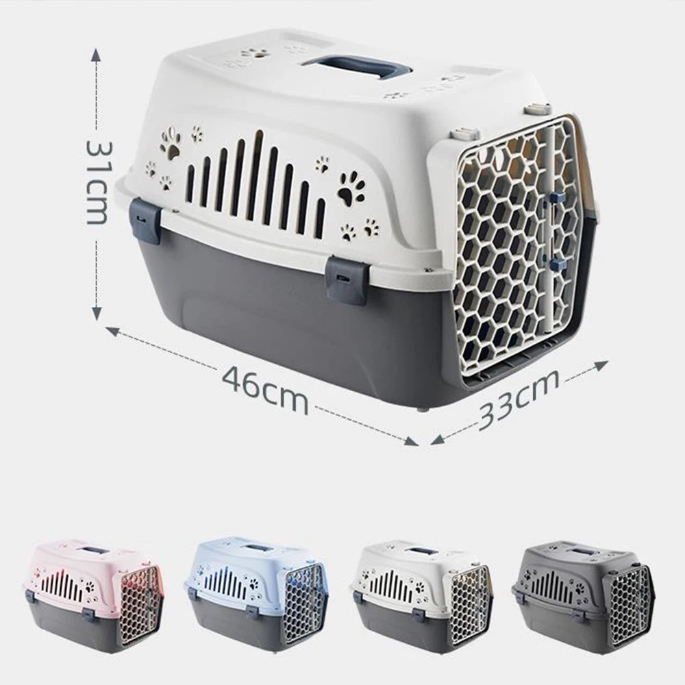 Airline Approved Small Pet Box Cat Carrier Durable Breathable Travel Cage for Kitten Puppy Rabbit Outdoor Durable Transport Box