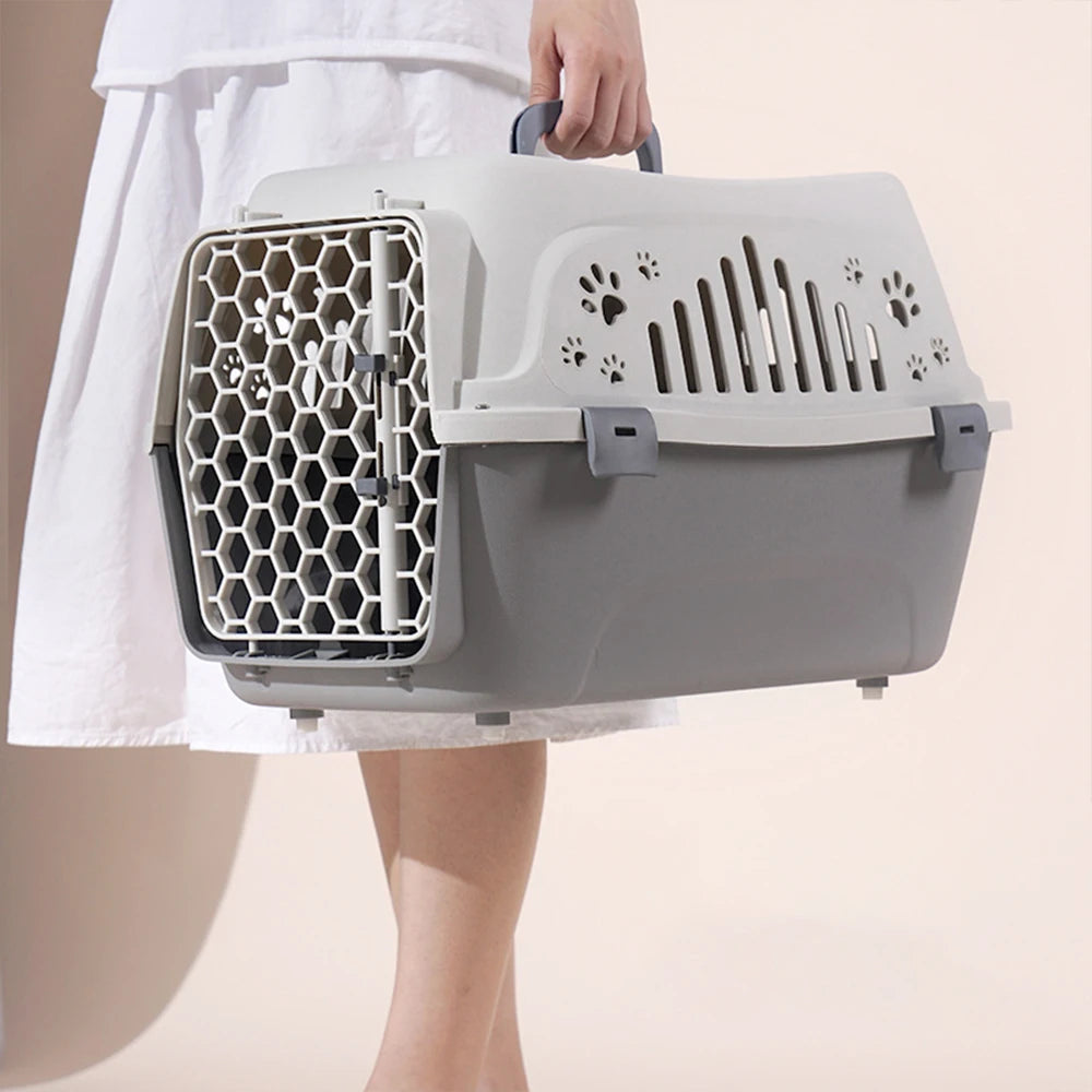 Airline Approved Small Pet Box Cat Carrier Durable Breathable Travel Cage for Kitten Puppy Rabbit Outdoor Durable Transport Box