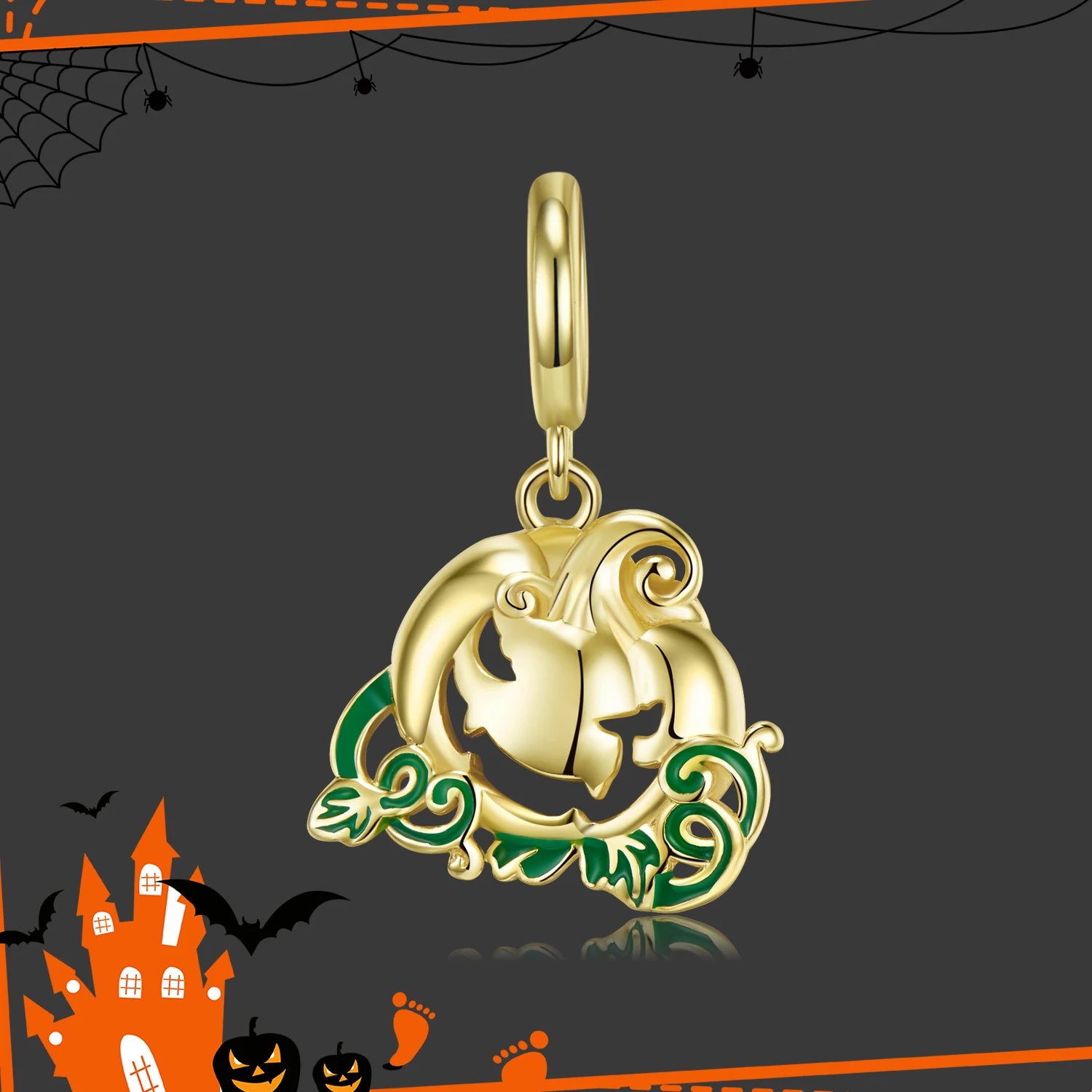 Fashion Gift 925 Sterling Silver Magic Skull Pumpkin Pendant Beads Halloween Jewelry Charm for Women Bracelet DIY Dropshipping