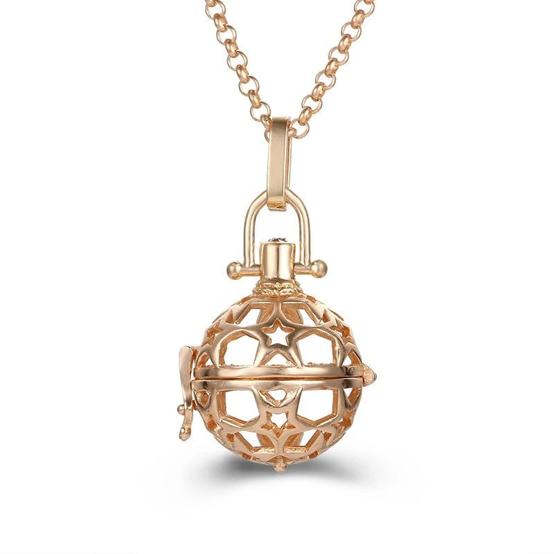 Multiple Style Mexico Chime Angel Wings Music Ball Necklace Vintage Perfume Locket Necklace Aromatherapy Oil Diffuser Wholesale