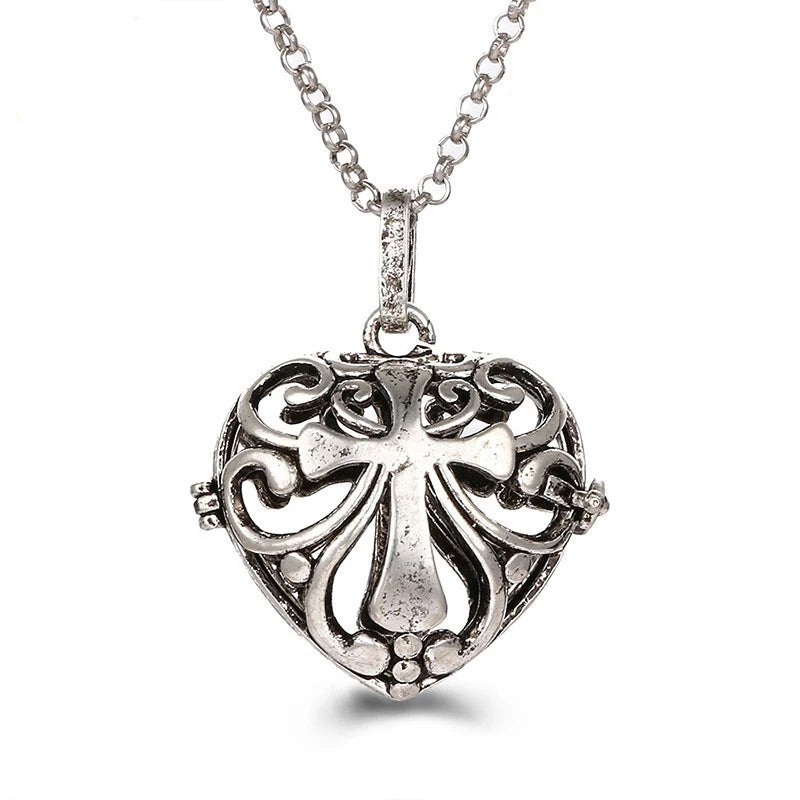 Multiple Style Mexico Chime Angel Wings Music Ball Necklace Vintage Perfume Locket Necklace Aromatherapy Oil Diffuser Wholesale