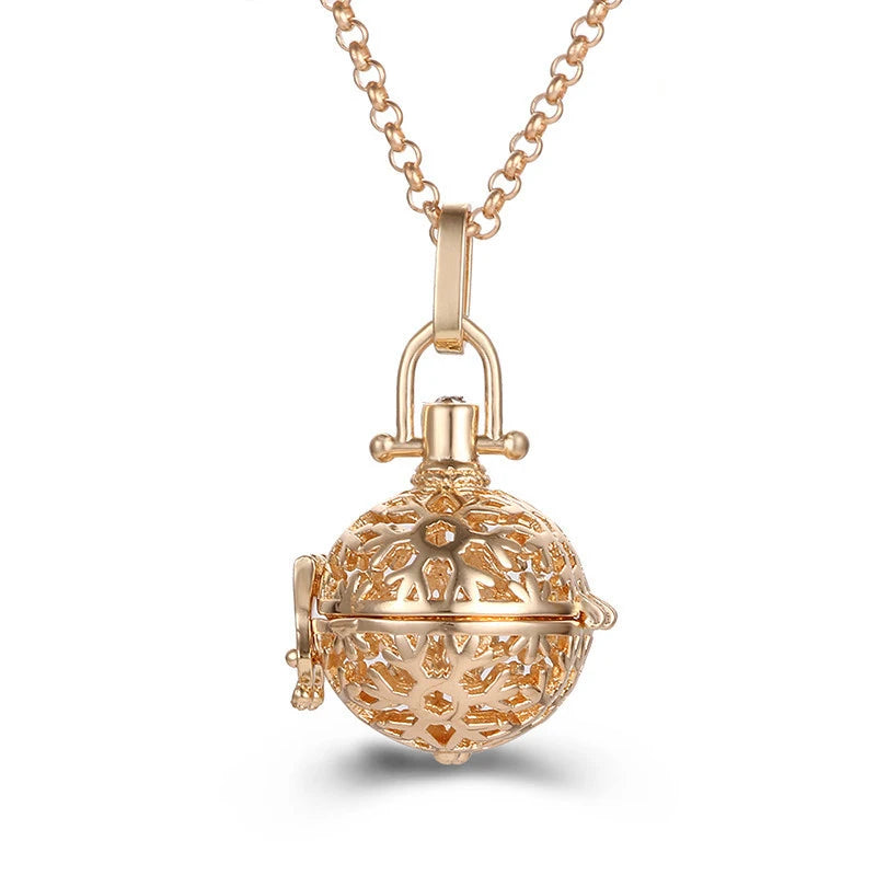 Multiple Style Mexico Chime Angel Wings Music Ball Necklace Vintage Perfume Locket Necklace Aromatherapy Oil Diffuser Wholesale