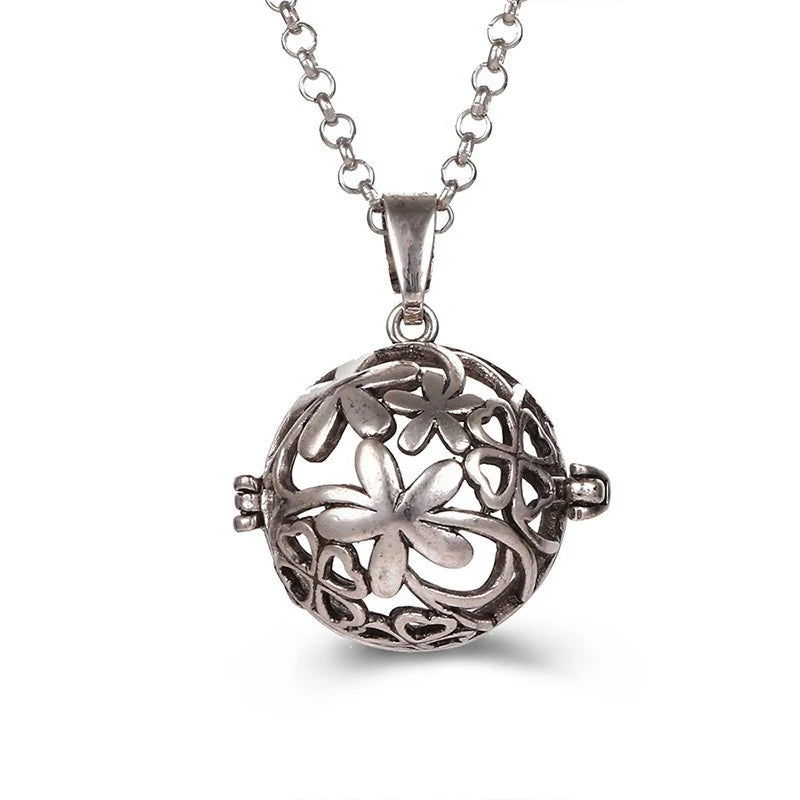 Multiple Style Mexico Chime Angel Wings Music Ball Necklace Vintage Perfume Locket Necklace Aromatherapy Oil Diffuser Wholesale