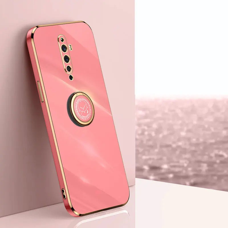 Luxury Plating Stand Holder Soft Phone Case For OPPO Reno2 Z F Cover Protection Shockproof OPPO Reno 2 2Z 2F Fundas Capa 7 Color