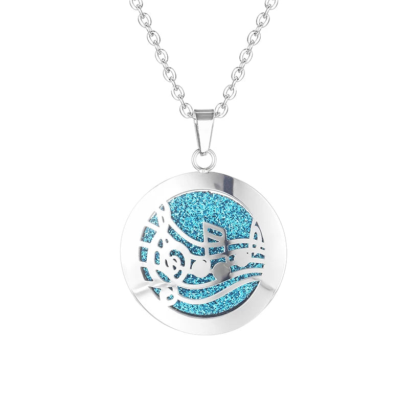 Women New Simple Aromatherapy Essential Oil Diffuser Locket  Perfume Necklace 316L Stainless Steel Locket with Felt Pads