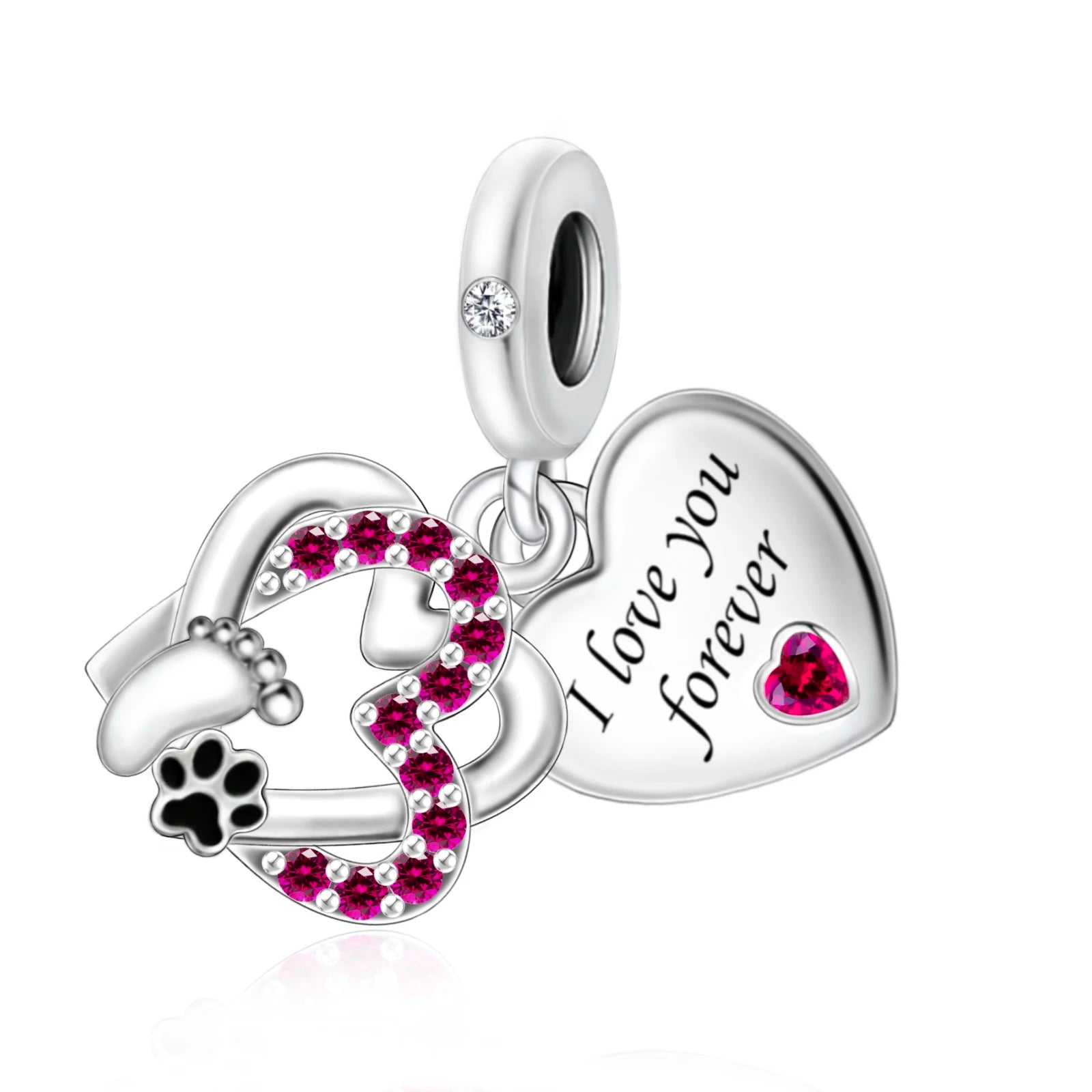 Pan Charms Bracelet Bead 925 Sterling Silver Angel Dog Paw Baby Foot Infinity Love Bead Fit Original for Women Jewelry Making