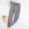 Japanese Women's Spring and Autumn Home Trousers, Cotton Washed Double-layer Tulle Loose and Comfortable Trousers Casual Pants