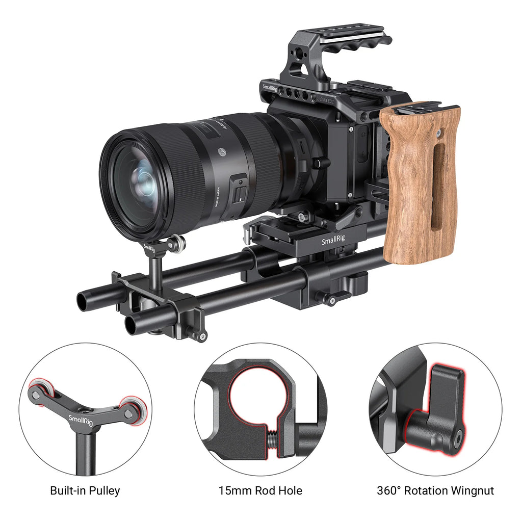 SmallRig Universal 15mm LWS Rod Mount Lens Support For 73-108mm Dslr Camera Lens Bracket Support With 15mm Rod Clamp -2727