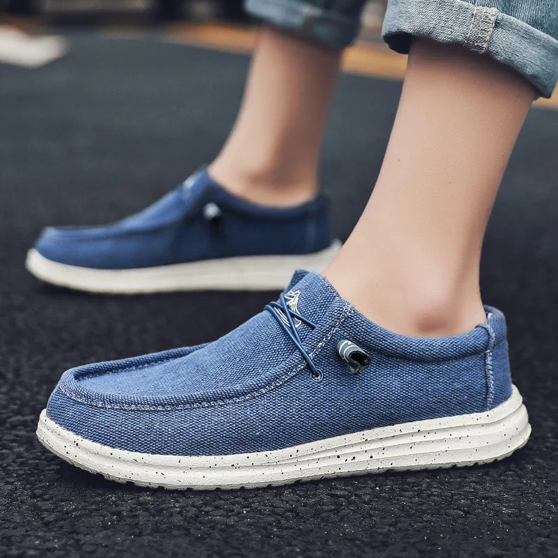 MAZ Canvas Men's Loafers Slip-On Lazy One-Step Shoes for Couples Comfortable Slip-On Men's Canvas Shoes