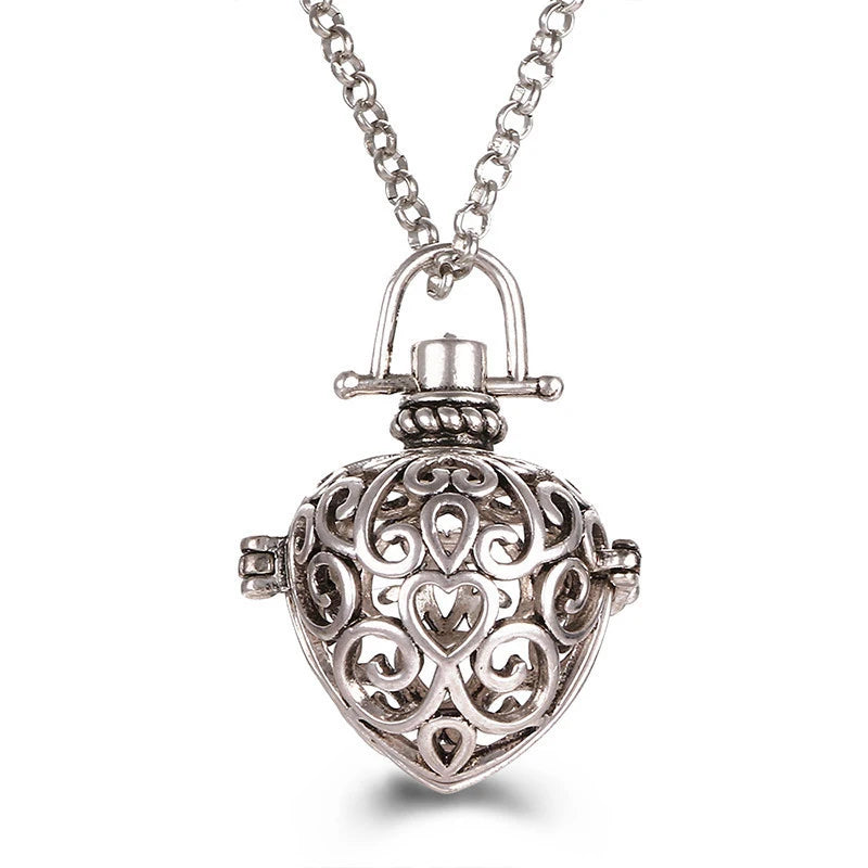 Multiple Style Mexico Chime Angel Wings Music Ball Necklace Vintage Perfume Locket Necklace Aromatherapy Oil Diffuser Wholesale