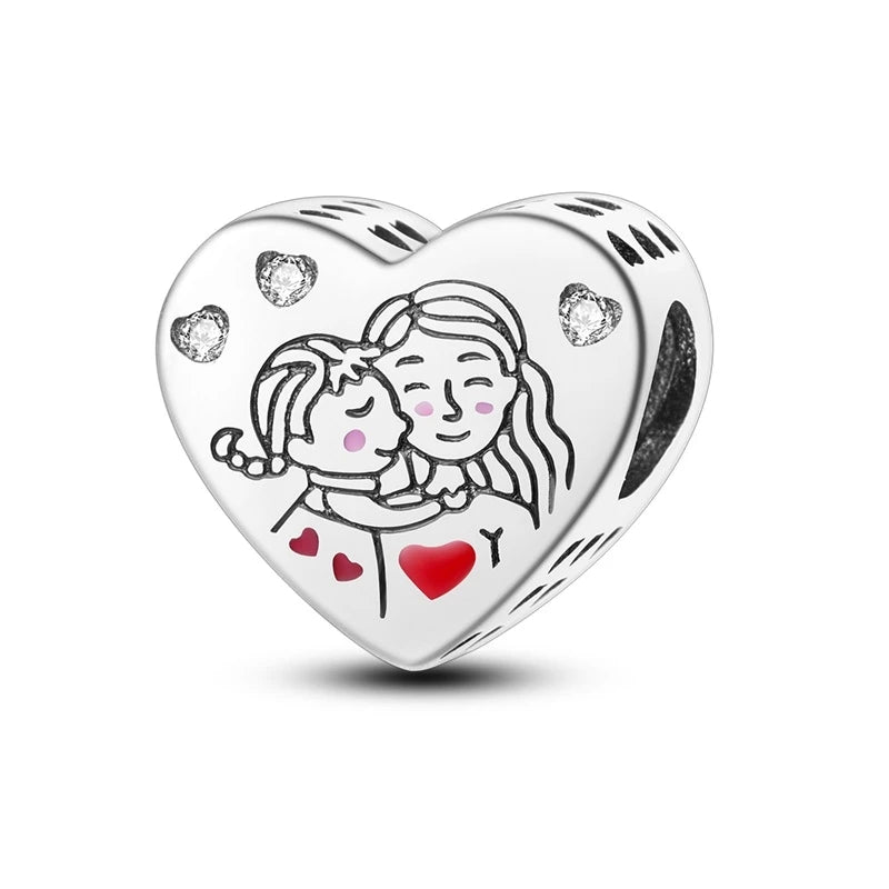 925 Sterling Silver Romantic Couple Boy Girl Valentine's Day Charms Chameleon Fit Original Bracelet Women DIY Beads Pendant
