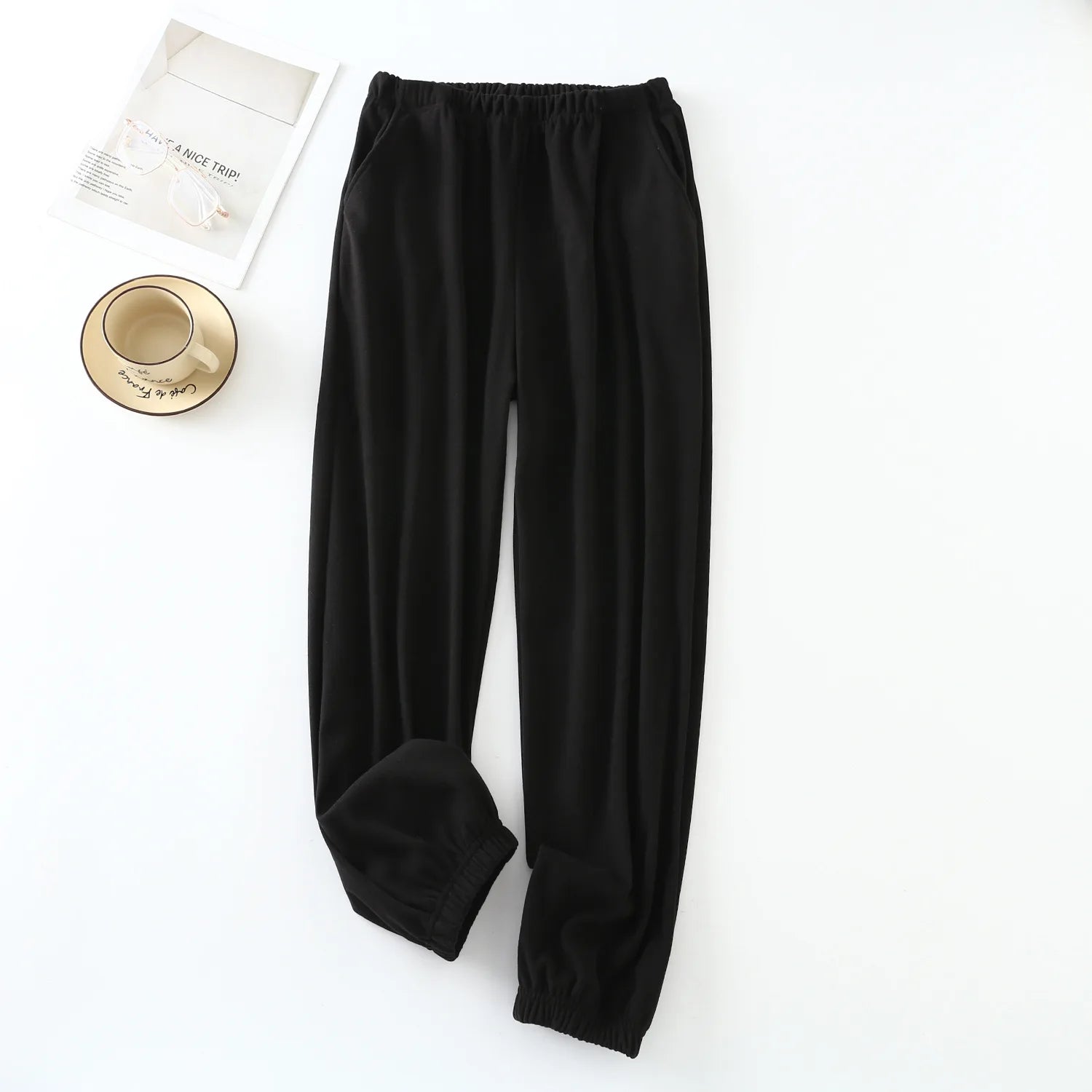 2023 Hot Sale Autumn and Winter Women's High Waist Long Velvet Pants Bunch Leg Trousers Ladies Casual Sport  Pants
