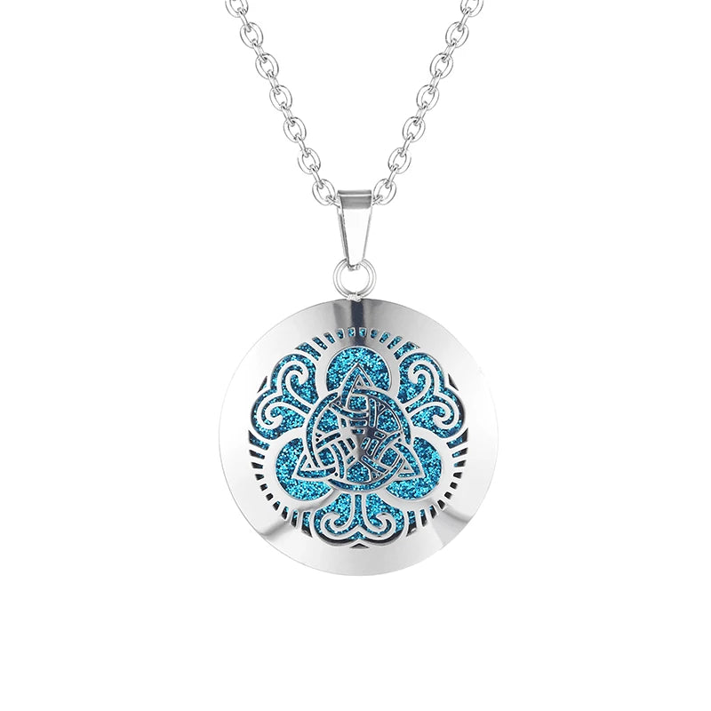 Women New Simple Aromatherapy Essential Oil Diffuser Locket  Perfume Necklace 316L Stainless Steel Locket with Felt Pads
