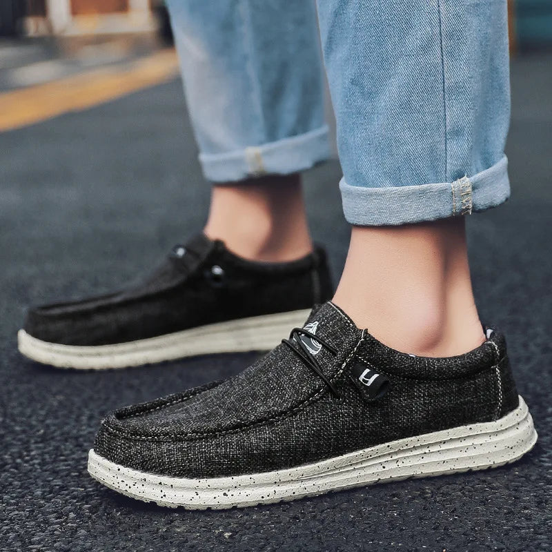 MAZ Canvas Men's Loafers Slip-On Lazy One-Step Shoes for Couples Comfortable Slip-On Men's Canvas Shoes