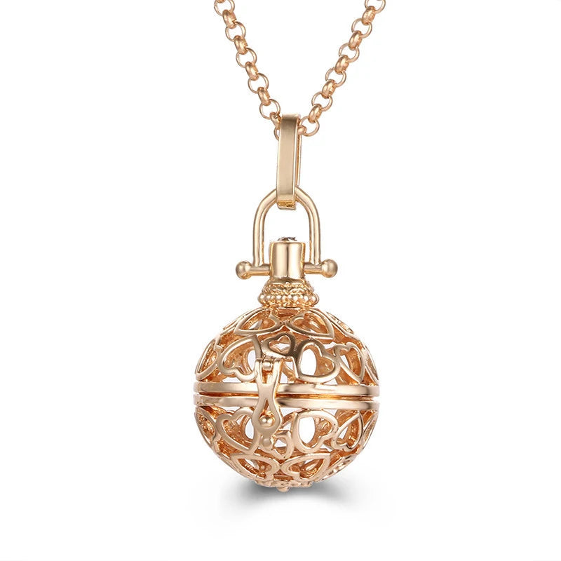 Multiple Style Mexico Chime Angel Wings Music Ball Necklace Vintage Perfume Locket Necklace Aromatherapy Oil Diffuser Wholesale