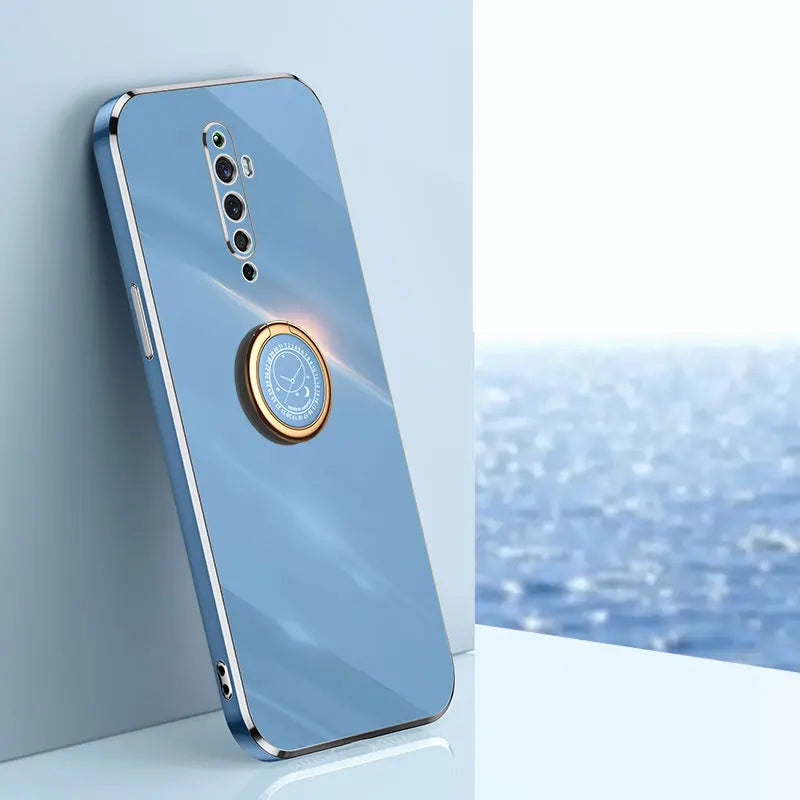 Luxury Plating Stand Holder Soft Phone Case For OPPO Reno2 Z F Cover Protection Shockproof OPPO Reno 2 2Z 2F Fundas Capa 7 Color