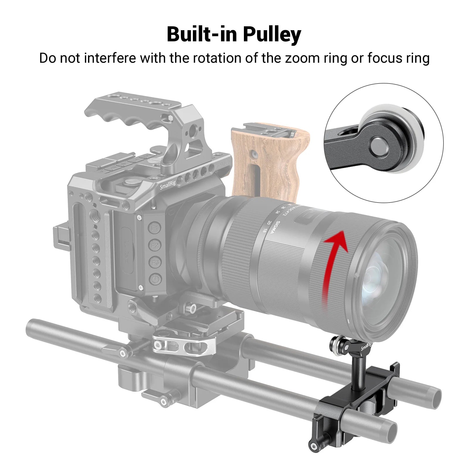 SmallRig Universal 15mm LWS Rod Mount Lens Support For 73-108mm Dslr Camera Lens Bracket Support With 15mm Rod Clamp -2727