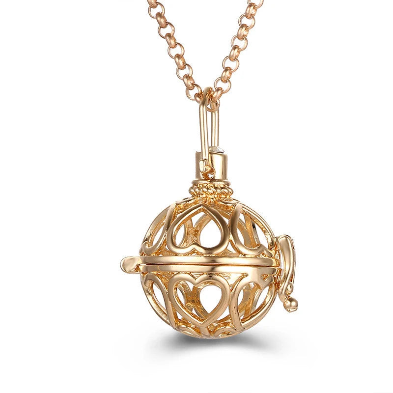 Multiple Style Mexico Chime Angel Wings Music Ball Necklace Vintage Perfume Locket Necklace Aromatherapy Oil Diffuser Wholesale