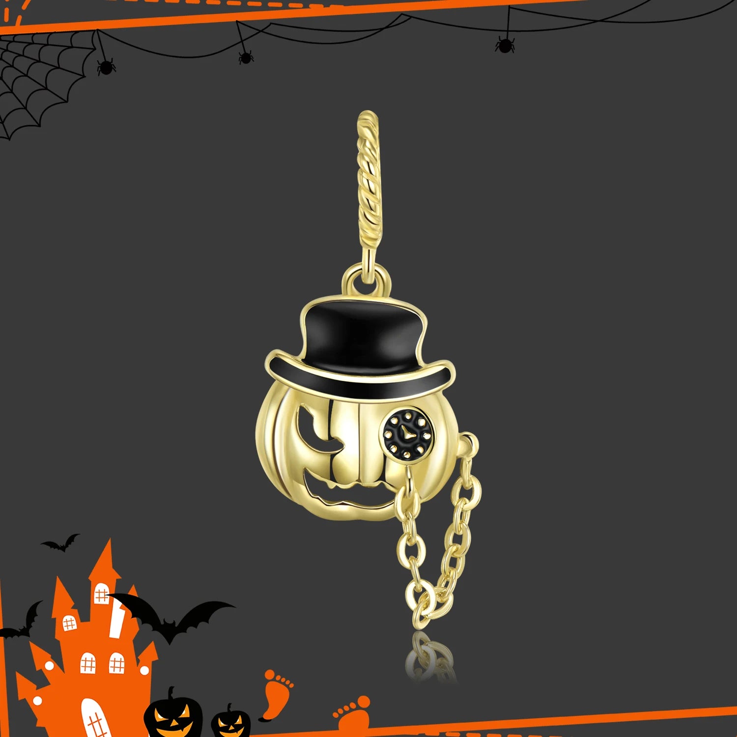 Fashion Gift 925 Sterling Silver Magic Skull Pumpkin Pendant Beads Halloween Jewelry Charm for Women Bracelet DIY Dropshipping