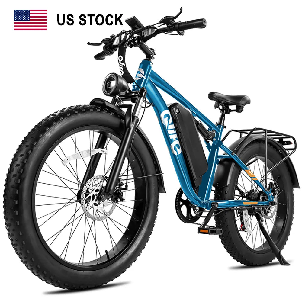 Qlife Racer Plus Fast Long Range 26 Inch 48v 750W Fat Tire Electric Mountain Bicycle