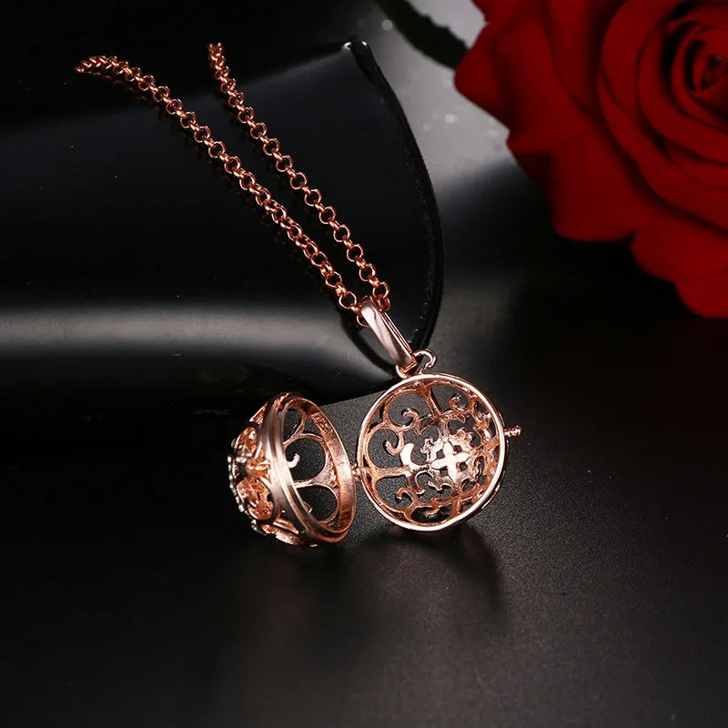 Multiple Style Mexico Chime Angel Wings Music Ball Necklace Vintage Perfume Locket Necklace Aromatherapy Oil Diffuser Wholesale