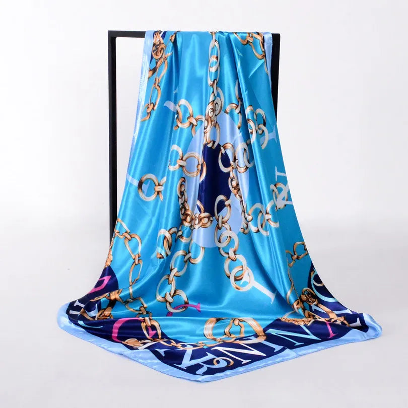 Lenco Women Rose Silk Scarf Printed,90*90cm Multicolor Satin Scarf Shawl For Ladies,Fashion Handkerchief Spring Silk Scarves