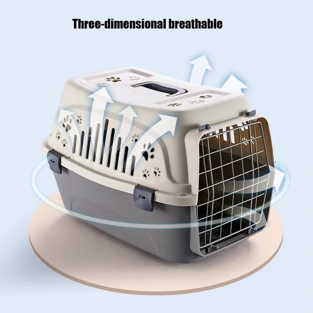 Airline Approved Small Pet Box Cat Carrier Durable Breathable Travel Cage for Kitten Puppy Rabbit Outdoor Durable Transport Box